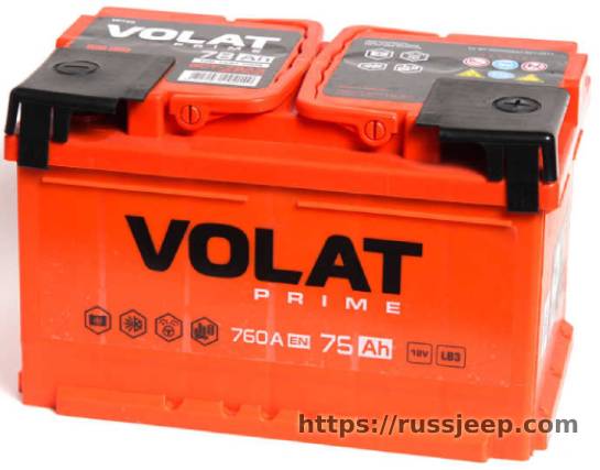 Аккумулятор VOLAT Prime75 Ah R+ (обратн) 278/175/190 (760A)