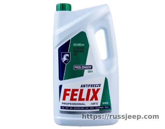 Антифриз FELIX PROLONGER -40°С, G-11, 5кг, зеленый 430206031