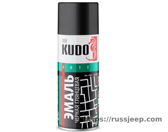 Эмаль KUDO универсальная глянцевая RAL 9005 черная KU-1002