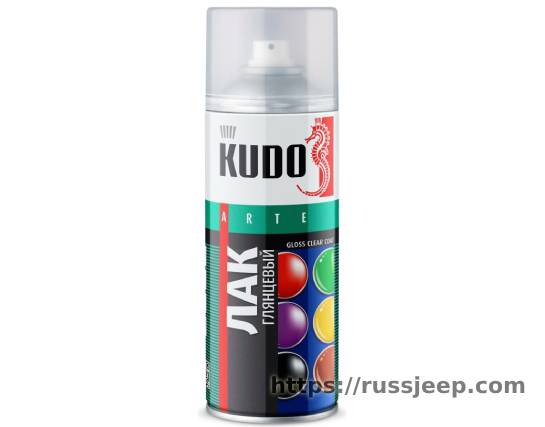 Лак акриловый универсальный KUDO, быстросохнущий бесцветный, глянцевый KU-9002