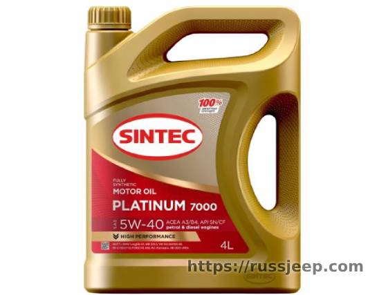 МАСЛО SINTEC PLATINUM 7000 SAE 5W-40 API SN/CF ACEA A3/B4 4л синтетика