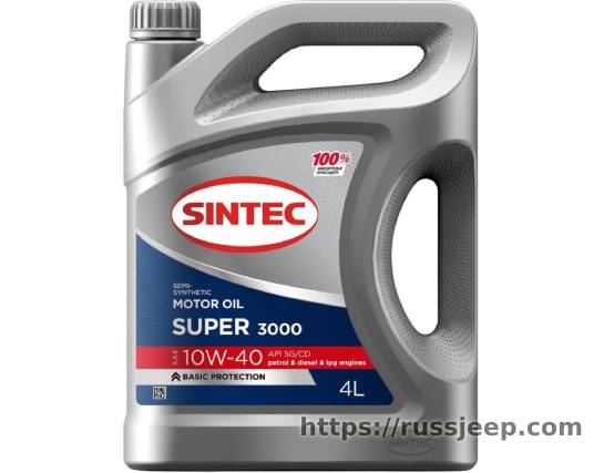 Масло Sintec Super 3000 10W-40 SG/CD 4л, полусинтетика